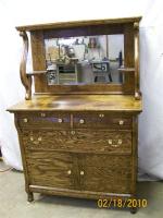 "After" Larkin oak buffet w/large mirror