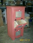 Vegetable bin with barn red milk paint