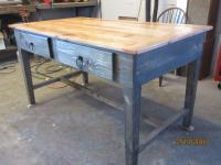 Farmhouse table with two drawers.
